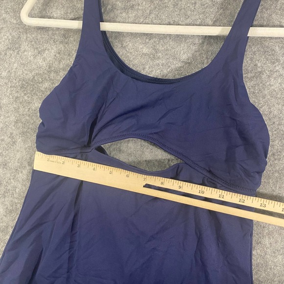 Athleta Tankini Top Small Navy Blue Mod Block Cutout Swim Tank - Picture 10 of 11